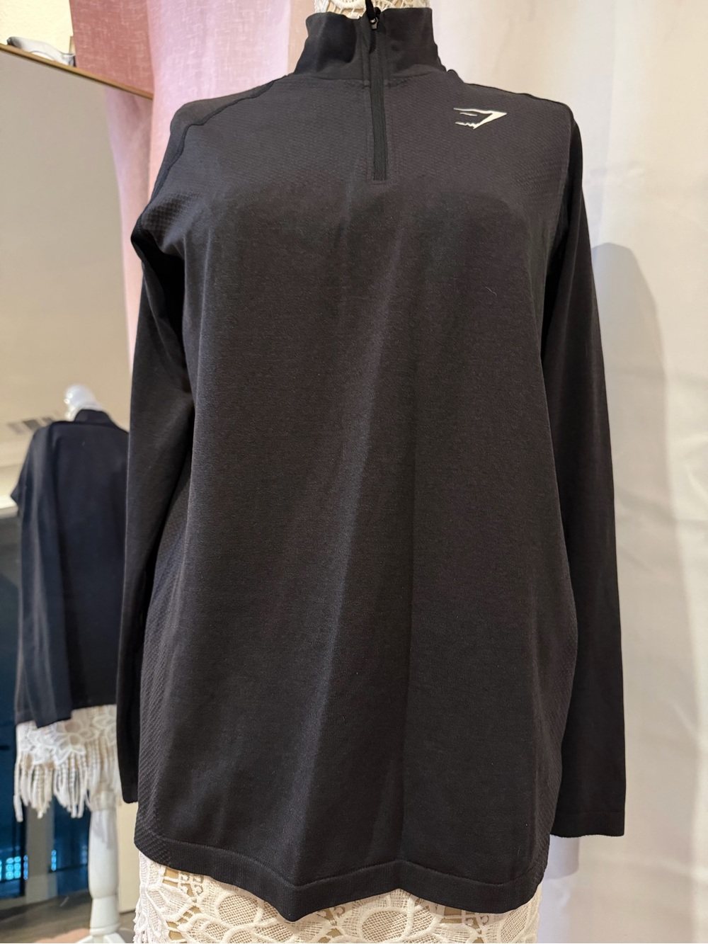 Gymshark Black Half-Zip Performance Pullover